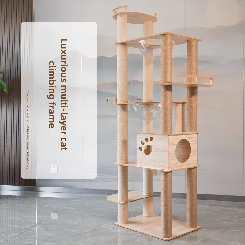 Árbol rascador 4 en 1 para gatos: casita, cama y poste integrado - imagen 2