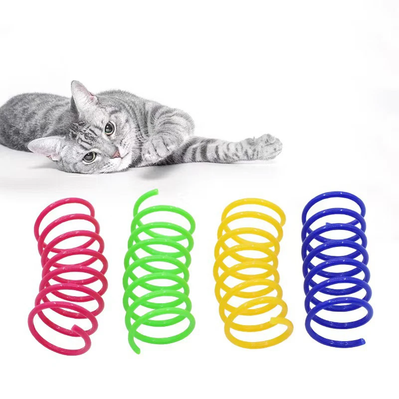 Juguetes para gatos, juguete ancho y duradero de calibre pesado para gatos, resortes coloridos, juguete para mascotas, resortes en espiral, Intera para mascotas - imagen 3