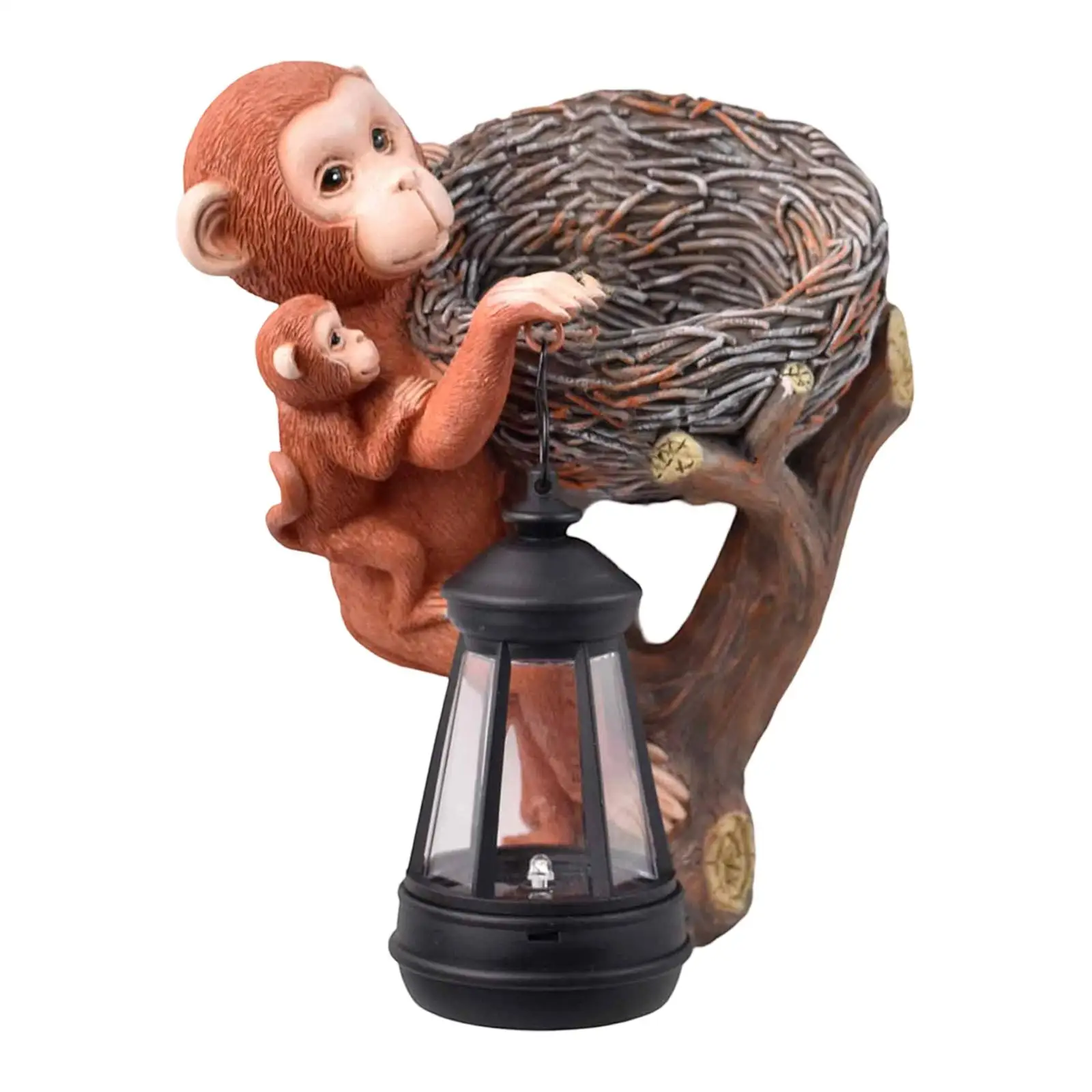 Colección de estatuas de mono con luz Solar, adorno decorativo de resina, decoración de jardín y paisaje para pasarela, exterior, patio de casa - imagen 4