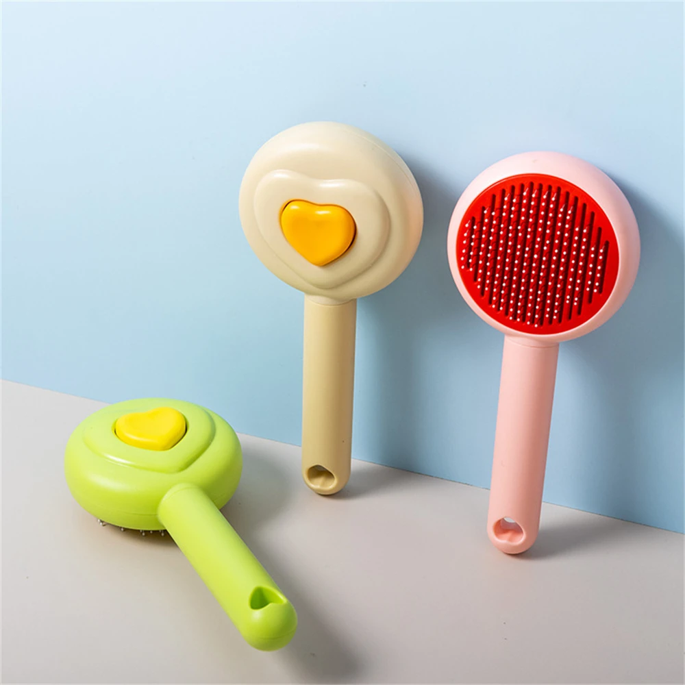 Cepillo rebanador de autolimpieza para gatos y perros, herramienta de aseo para cachorros, peines de aguja, peine de depilación para mascotas, cepillos de masaje para el cuidado de gatitos - imagen 5