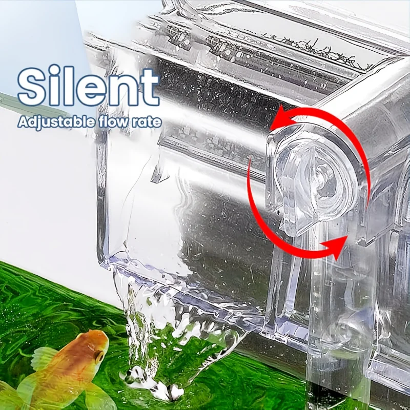Filtro acuario USB silencioso flujo ajustable para peceras pequeñas - imagen 4