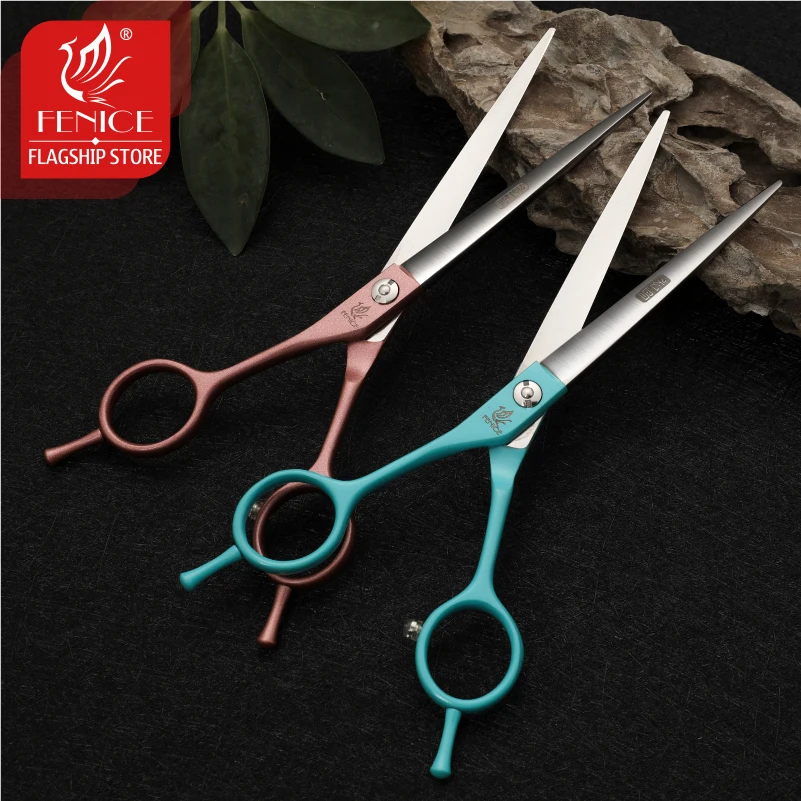 Fenice-Tijeras profesionales de mano izquierda para perros, productos de aseo para mascotas, recta, 6,5 pulgadas - imagen 5