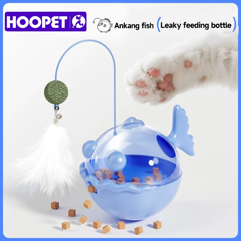 HOOPET Juguete para gatos con bola oscilante y dispensador de golosinas, diversión interactiva para juegos autónomos para gatitos y gatos adultos, juguete de estimulación mental