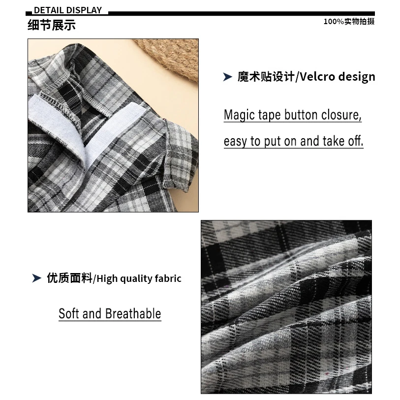 Camisa a cuadros para perros, ropa para cachorros pequeños, gatos, niño, niña, gatito, camiseta suave para mascotas, traje de vacaciones, Polo para todas las estaciones - imagen 3