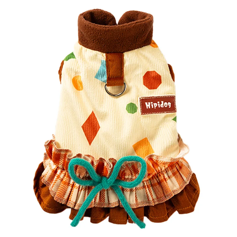 Abrigo de pana para mascotas de otoño e invierno, vestido cálido grueso, abrigo para Gato, ropa para perros pequeños, ropa para cachorros - imagen 5