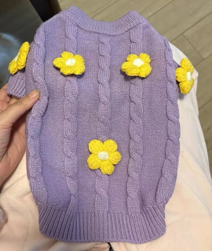 Detalle del tejido suave del suéter para Dachshund