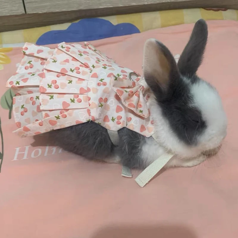 Fashion Chinchilla Rabbit Skirt Dress for Small Animals Sweet Pet Clothes with Buckle Bunny Guinea Pig  Cat mascotas Accessories - imagen 3