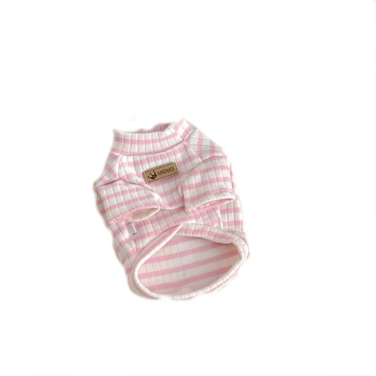 Camisa básica de cuello alto a rayas para otoño e invierno, camiseta suave y cómoda para gatos, ropa para cachorros, ropa para perros pequeños - imagen 4