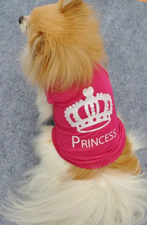 Chaleco de camisas para perros con corona de princesa, ropa de verano para perros pequeños, camiseta para cachorros y gatos, ropa para mascotas - imagen 4