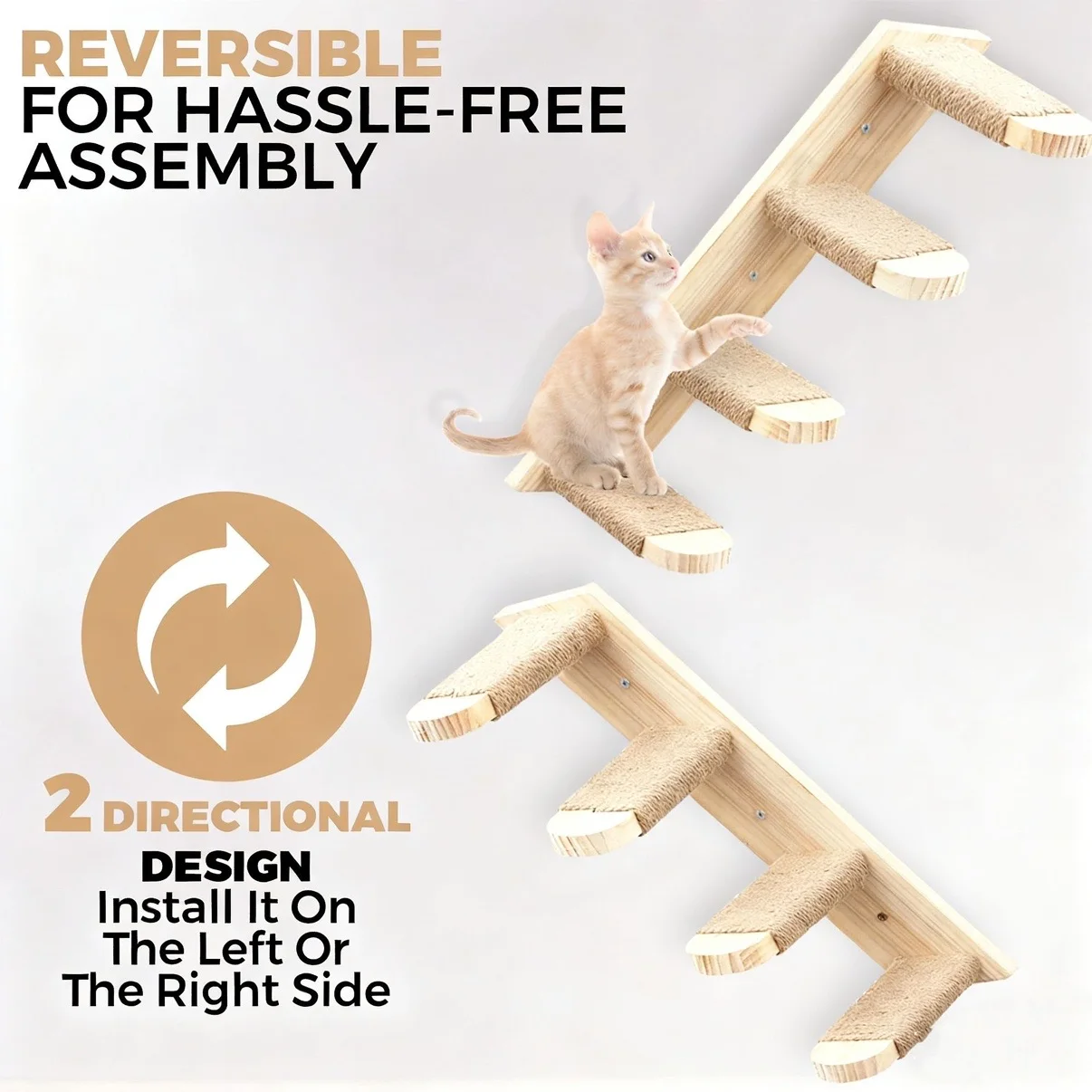 Hamaca de pared con escalones para gatos – Rascador - imagen 2