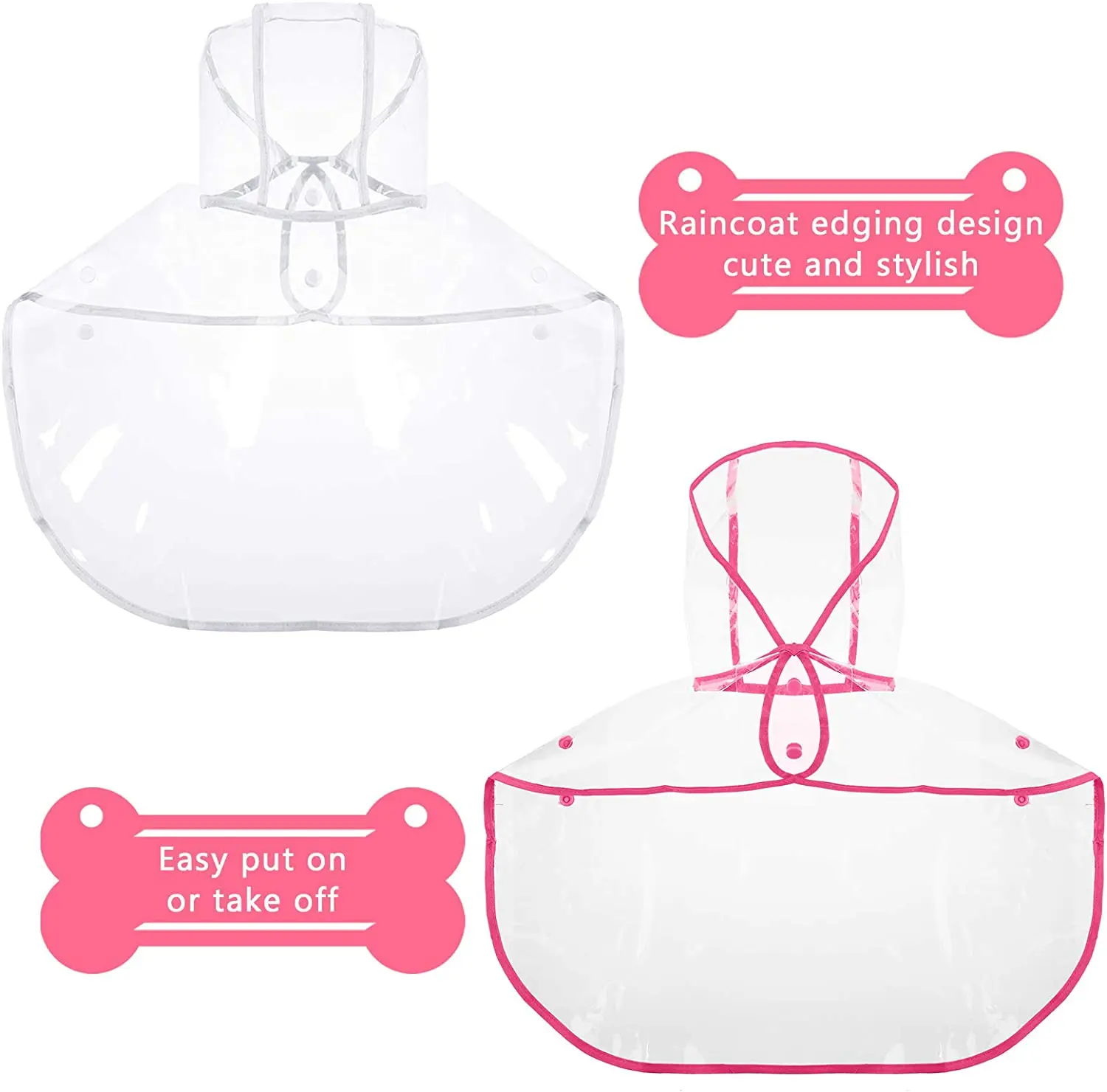 Chubasquero transparente para mascotas, ropa impermeable para mascotas, chaqueta de lluvia con capucha, Poncho de plástico para cachorros, ropa de lluvia para perros pequeños y medianos - imagen 5