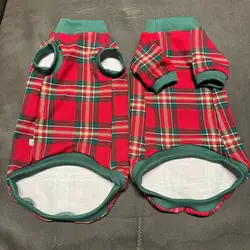 Camiseta navideña de cuadros para gatos sin pelo – Jersey rojo y verde para Devon Rex