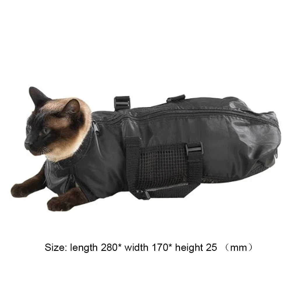 Bolsa de baño de malla para el cuidado de gatos, tela Oxford, bolsas de lavado para mascotas, recorte de uñas, limpieza antiarañazos, sujeción para mordeduras de ducha