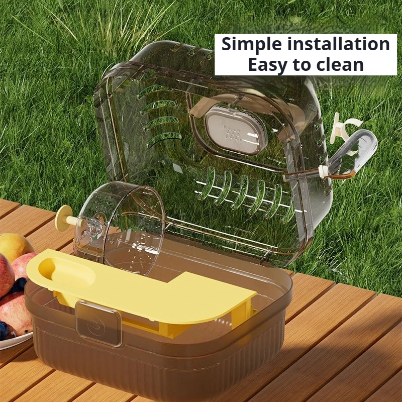 Jaula portátil para hámster al aire libre, gran espacio, casa para hámster de mano, jaulas para hámster transpirables de plástico, casa grande, suministros para mascotas - imagen 4