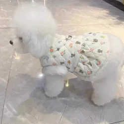 Cárdigan invierno para perros – algodón con flores de peluche