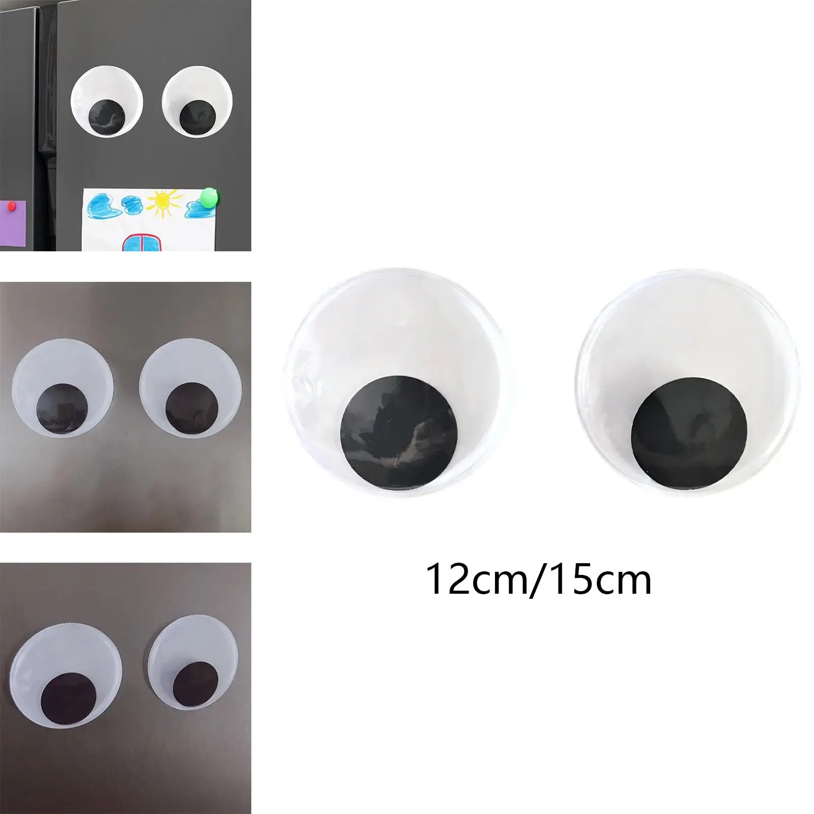 Wiggle Googly Eyes Decor Large 3D Effect Self Adhesive Sticky Eyes for Refrigerators Animate Puppets Crafts Handicrafts Photos