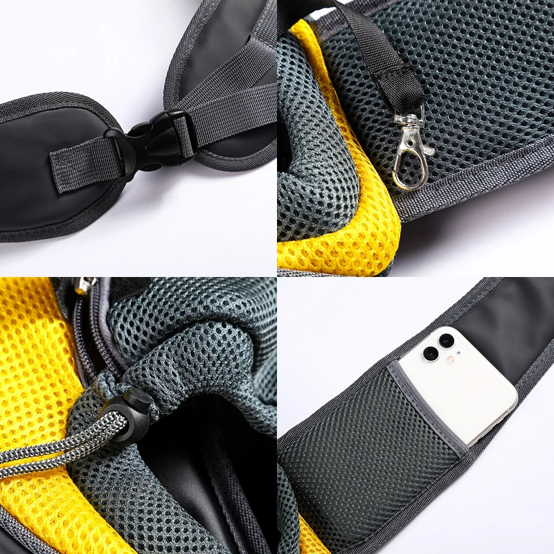 Bolsa frontal para mascotas, mochila portátil para perros, bolso de hombro transpirable de malla para mascotas, bolso ajustable para viajes al aire libre, bolso portador para cachorros y mascotas - imagen 3