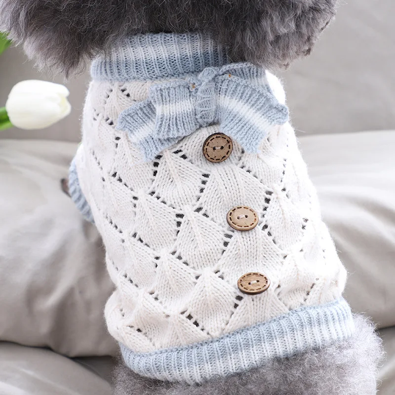 Suéter navideño para perros con lazo, ropa bonita para perros y gatos, perros pequeños y medianos en otoño e invierno, Chihuahua Yorkie Custome - imagen 2