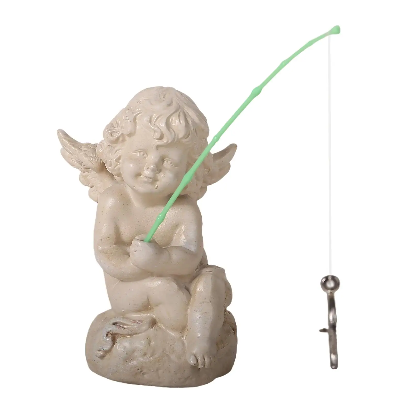 Estatuilla de Ángel de Cupido, decoración de maceta, artesanía pequeña de resina, bonito adorno de césped