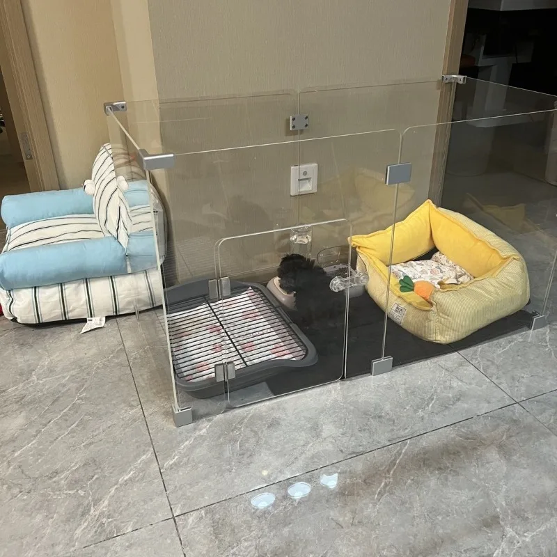 Cajas acrílicas para perros y gatos, jaula elevadora para interiores, valla plegable empalmada combinada, productos para mascotas, accesorios para muebles del hogar - imagen 2