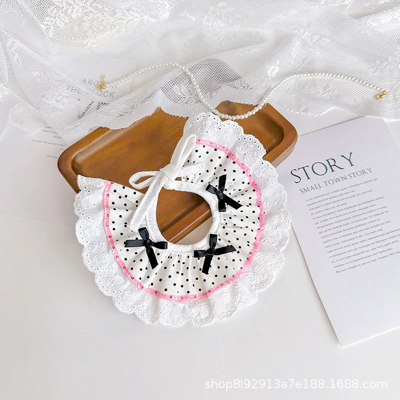 Babero para mascotas, lazo Floral, toalla de baba de encaje, bufanda para gato, Collar para perro, accesorio de peluche para mascotas, accesorios para perros pequeños, accesorios para cachorros - imagen 2