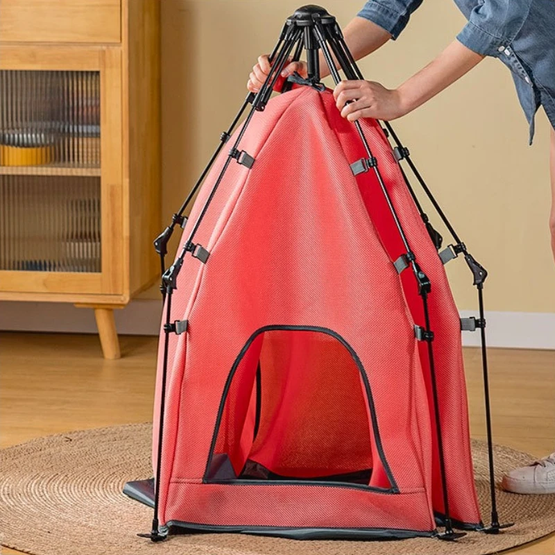 Jaula plegable para perros y gatos, cama especial de verano para campamento, valla, almohadilla de hielo, jaula para perros, suministros transpirables para gatos - imagen 5