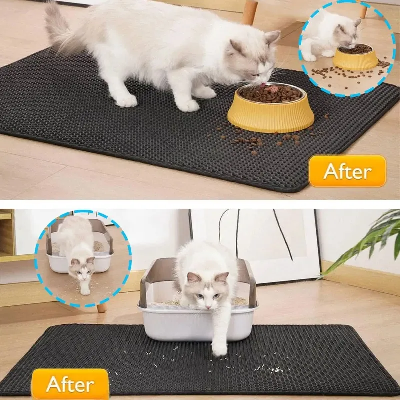 Alfombrilla doble cara para arena de gato – absorbe y atrapa, lavable - imagen 5