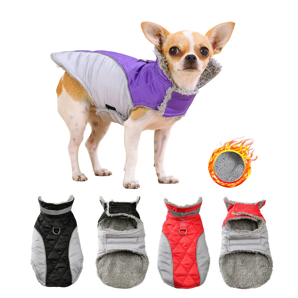 Abrigo cálido para cachorros, chaqueta gruesa de lana para invierno, ropa para perros pequeños y medianos, disfraz reflectante para Chihuahua Yorkie, trajes para mascotas