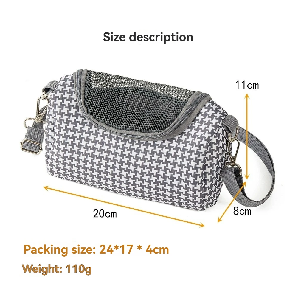 Bolsa de viaje para animales pequeños, transportador de mascotas, tela Oxford, eslinga ventilada portátil para hámster, lagarto, pájaro, Chinchilla, conejillo de indias - imagen 4