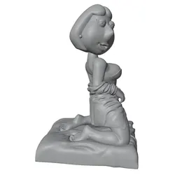 Figura decorativa de resina 75 mm – Mujer sonriente collectionista sin pintar