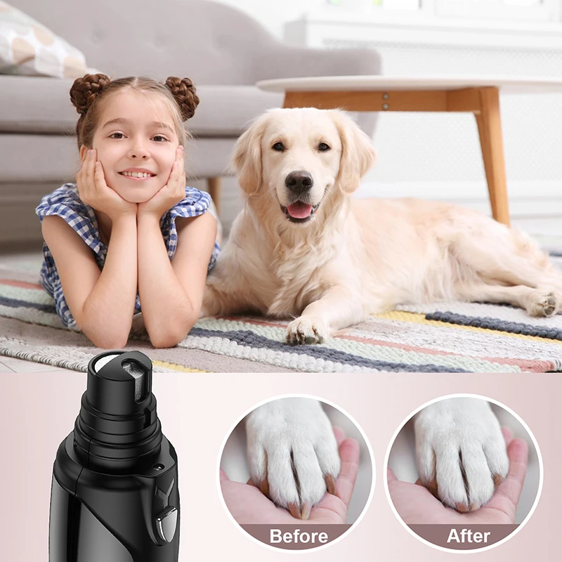 Molinillo de uñas eléctrico LED para mascotas, cortaúñas para perros, recargable por USB, cortador de uñas, recortador de aseo, suministros para perros - imagen 4