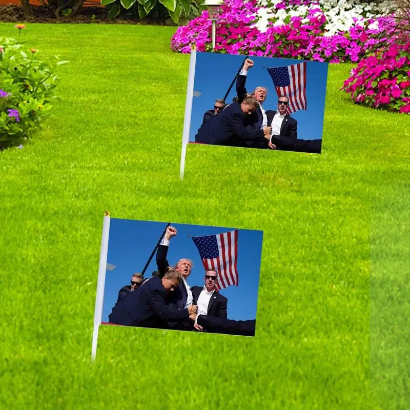 Bandera de asesinato, 12 Uds., bandera de mano 2024, banderas resistentes a la decoloración, pancarta, banderas sobrevividas para fiesta de soporte interior y exterior - imagen 2