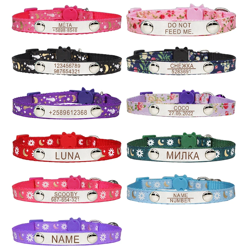 Nailon acero inoxidable collar personalizado hebilla seguridad gato