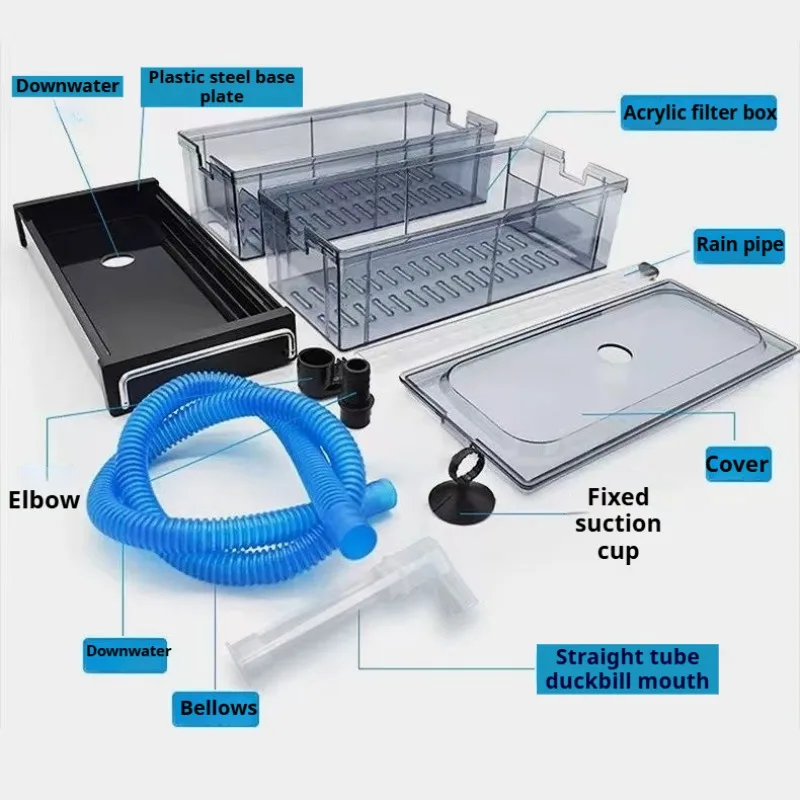 Caja de filtro externo para acuario, caja de goteo superior para pecera, cajón, caja de filtro para tanque de tortuga pequeña, cámara de cultivo, suministros para mascotas - imagen 2