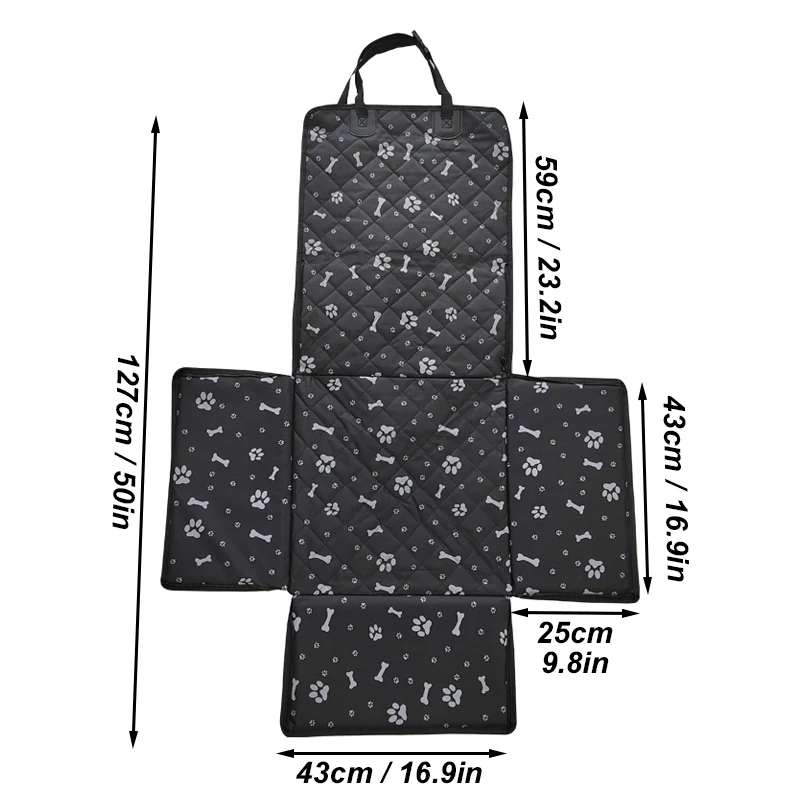 Funda de asiento de coche con estampado para mascotas, bolsa de transporte para gatos y cachorros, hamaca plegable de viaje, cesta impermeable para perros - imagen 5