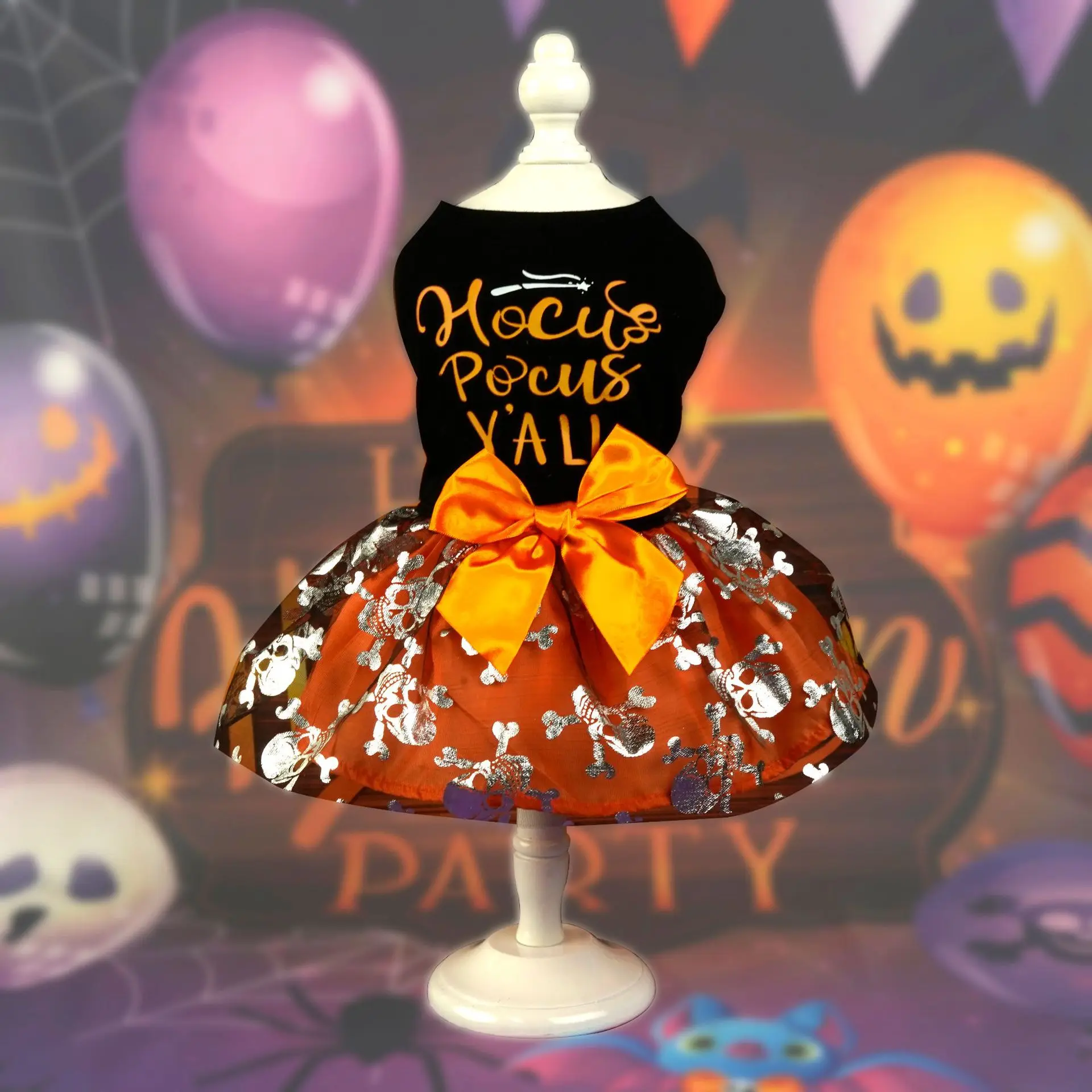 Disfraz de Halloween para mascotas, vestido de calabaza para perros pequeños y medianos, peluche de Pomerania, transfronterizo Popular - imagen 4