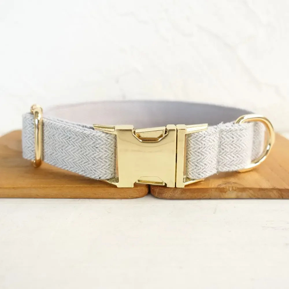 Collar de perro personalizado, Collar para mascotas personalizado, grabado gratis, etiqueta de nombre de identificación, accesorio para mascotas, traje grueso gris claro, correa para Collar de cachorro - imagen 2