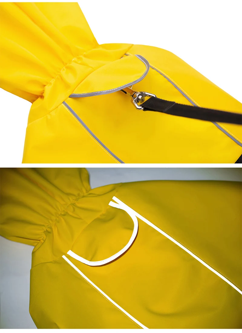 Impermeable reflectante con rayas amarillas para visibilidad