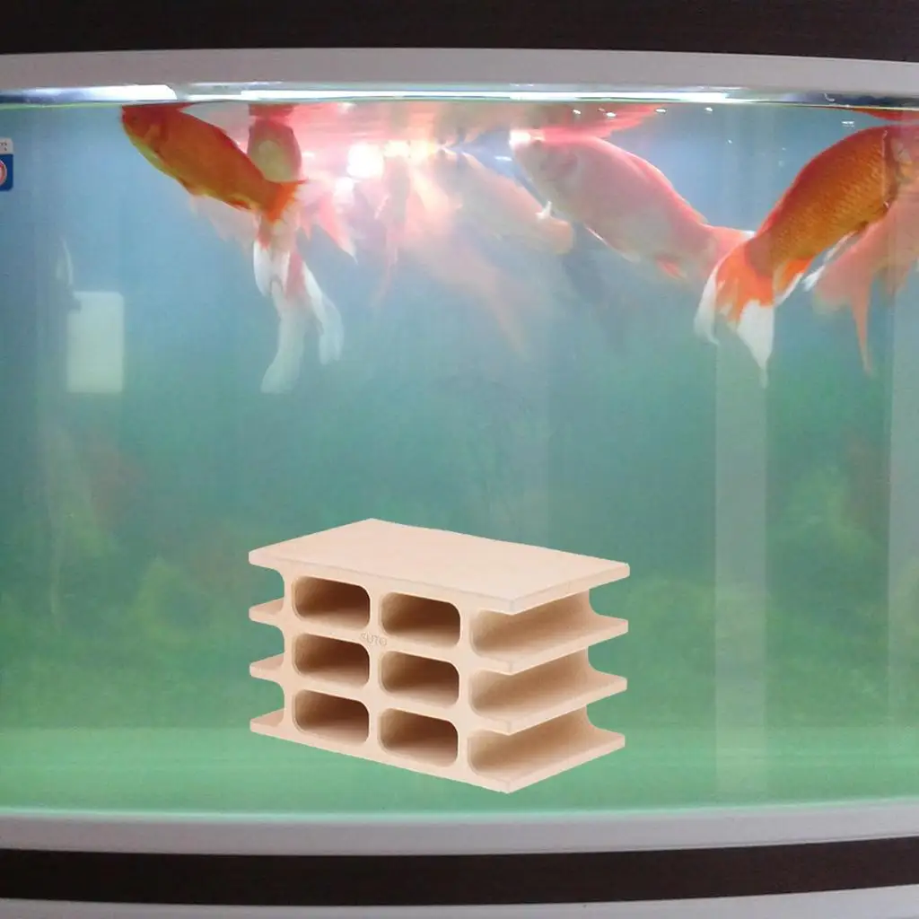 Multi-Function Ceramaic Spawning Brick Aquarium Fish Tank Shrimp Breeding Cave Beige Multi-Function Ceramaic Spawning Brick Aquarium Fish Tank Shrimp Breeding Cave Beige