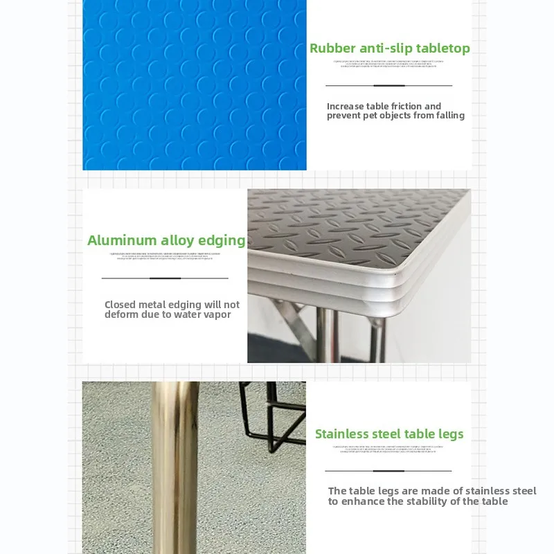 Mesa plegable para el cuidado de mascotas, recortador de pelo para ducha de belleza limpia, mesa de acero inoxidable, productos para tienda de mascotas, accesorios - imagen 5