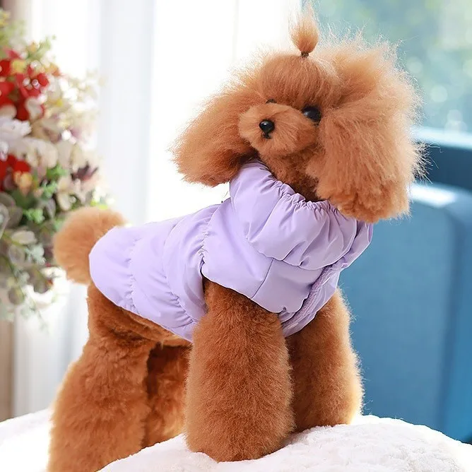 Ropa para perros, ropa cálida de invierno con relleno de algodón, ropa acolchada de algodón con hebilla, ropa para cachorros, productos para mascotas - imagen 2