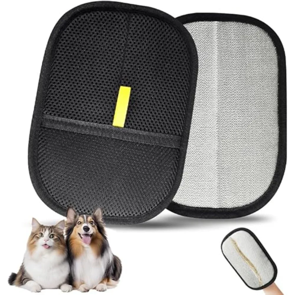 Guantes de eliminación de mascotas, removedor de pelo electrostático reutilizable para perros y gatos, herramienta de aseo, guantes de depilación electrostáticos bidireccionales