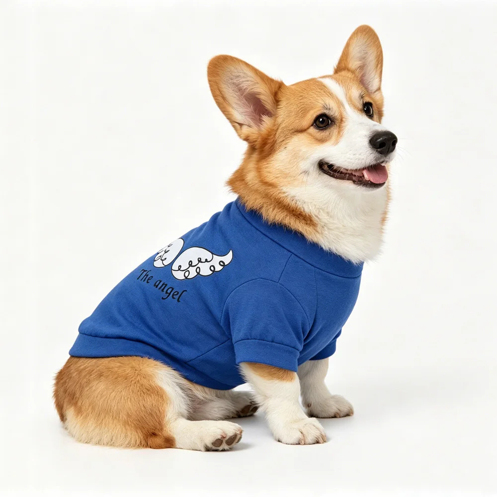 Camiseta de verano de algodón con alas de ángel para perros y gatos pequeños
