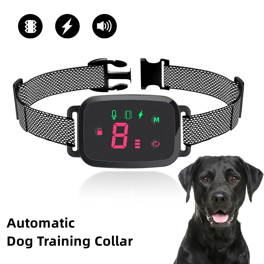 Collar antiladridos automático para perro, collar de adiestramiento para perros, dispositivo inteligente con pantalla, resistente al agua, recargable, para dejar de ladrar collar electrico para perro adiestramiento