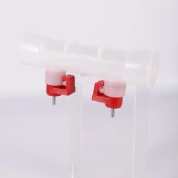 Bebedero automático de doble cabezal, 4 Uds., diámetro interior de 25mm, pollo, pato, acero inoxidable, 2 pezones, válvula de bola, boquilla de agua