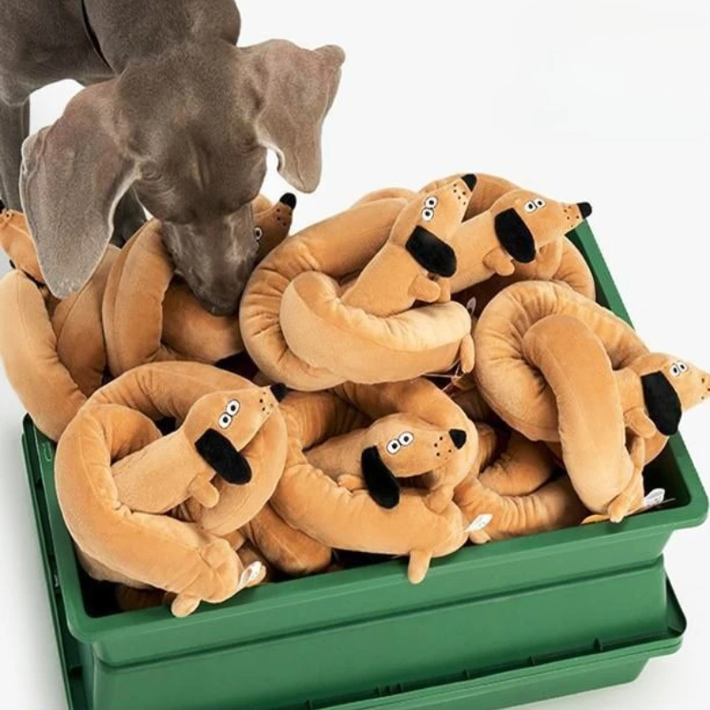 Juguete de peluche para mascotas, almohada larga de alta calidad, juguetes de peluche suaves para perros, sonido resistente a mordeduras, cachorro, salchicha chirriante, suministros de juguetes para perros - imagen 2