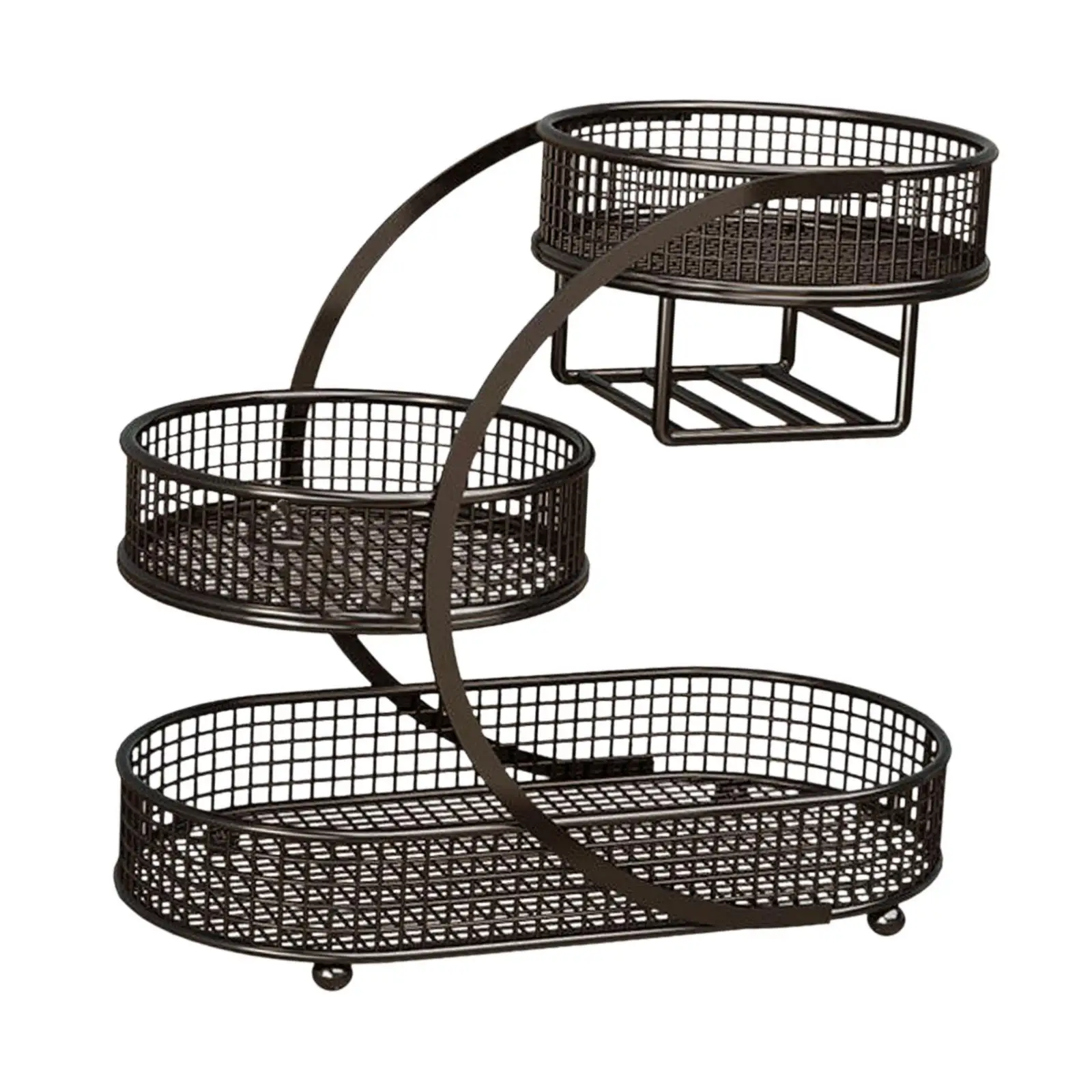 Fruit Basket Holder Bread Storage Baskets Modern 3 Tier Sturdy Fruit Vegetable Storage Basket for Household Snack Living Room