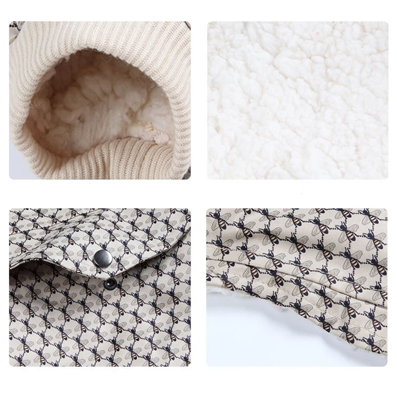 Chaqueta de invierno para perro, Abrigo acolchado grueso y cálido, ropa de lujo para mascotas, Bulldog Francés, cachorro, a prueba de viento, caniche - imagen 4