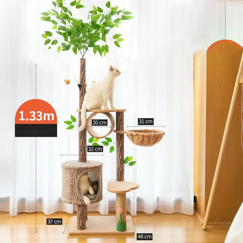 Casa grande con múltiples hamacas para gatos, torre de árbol de Sisal, rascador, camas y muebles, productos para mascotas, accesorios