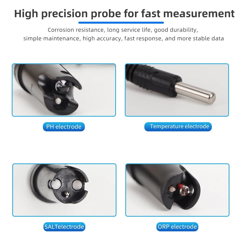 Monitor de agua inteligente Digital multifunción 8 en 1 pH/EC/TDS/SALT/S.G/ORP/CF/medidor de temperatura Probador de Calidad del Agua para piscinas - imagen 4